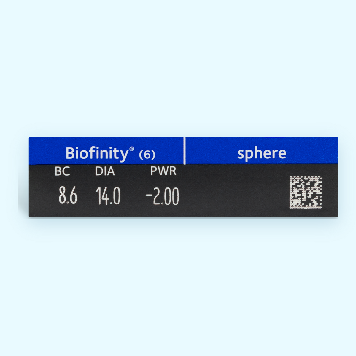 Biofinity 6 Pack contact lenses — prescription and lens specifications