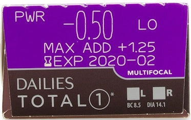 Alcon Dailies Total1 Multifocal 30 Pack daily multifocal contact lenses front view