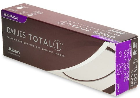 Dailies Total1 Multifocal 30 Pack presbyopia contact lenses packaging image by Alcon