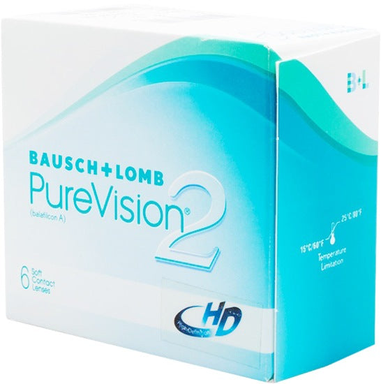 PureVision 2 Contact Lenses 6 Pack Bausch + Lomb contact lens box