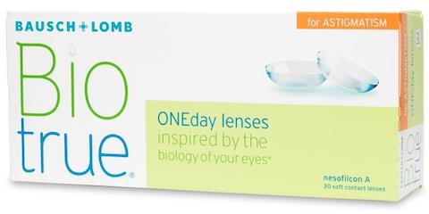 Biotrue ONEday for Astigmatism 30 Pack Bausch and Lomb contact lens box