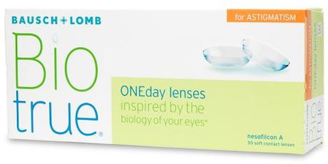 Biotrue ONEday for Astigmatism 30 Pack Bausch and Lomb contact lens box
