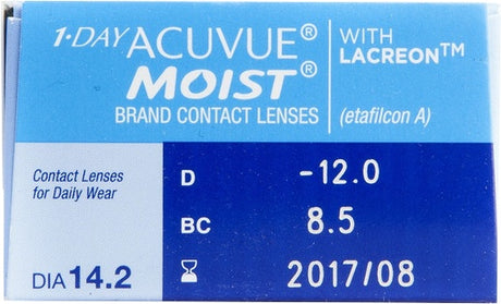 1-Day Acuvue Moist 30 Pack box front