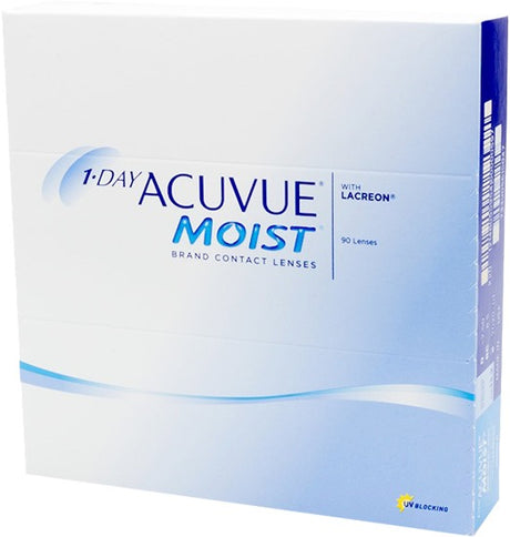 1-Day Acuvue Moist 90 Pack box side