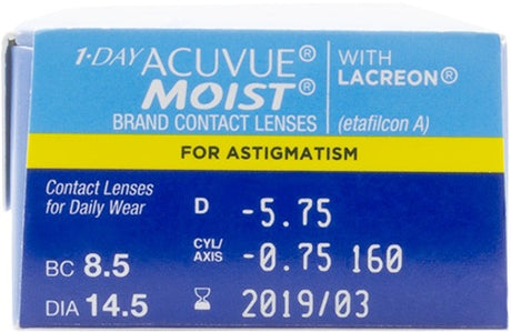 1-Day Acuvue Moist for Astigmatism 30 Pack box