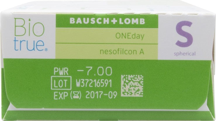 Biotrue ONEday Contact Lenses 30 Pack box front