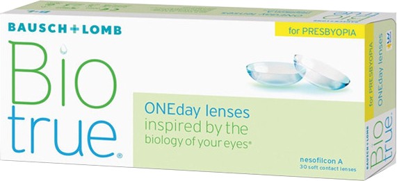 Biotrue ONEday For Presbyopia 30 Pack Bausch and Lomb contact lens box