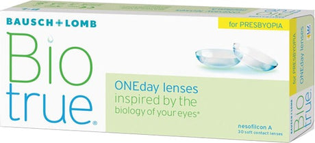 Biotrue ONEday For Presbyopia 30 Pack Bausch and Lomb contact lens box