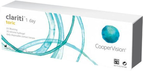 Clariti 1 Day Toric Contact Lenses for Astigmatism 30 Pack packaging