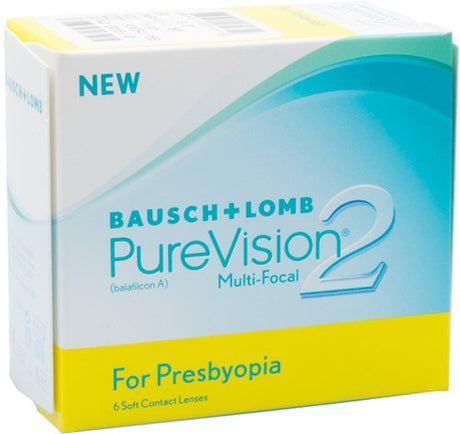 PureVision 2 Multifocal 6 Pack Bausch and Lomb contact lens box