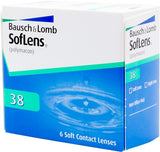 SofLens 38 Contact Lenses 6 Pack Bausch + Lomb contact lens box